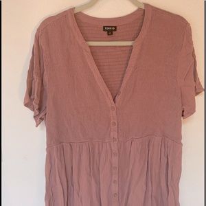 Short sleeve rose babydoll shirt
